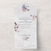 ゴージャスな水カラー秋フローラ（ENVは不要） オールインワン招待状 (内側)