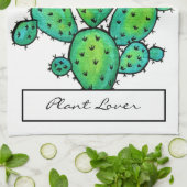 ゴージャスな水彩のとげのあるサボテン キッチンタオル (折り畳み)