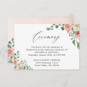 ゴージャスな水彩バラ結婚フローラ式 エンクロージャーカード (正面/裏面)