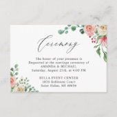 ゴージャスな水彩バラ結婚フローラ式 エンクロージャーカード (正面)