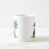 ゴージャスな水彩孔雀と金の筆致 コーヒーマグカップ (中央)