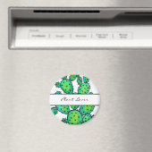 ゴージャスな水彩柄のサボテン マグネット (インサイチュ (食洗機))