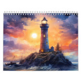 ゴージャスな水彩灯台12ヶ月カレンダー カレンダー (カバー)
