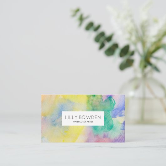 ゴージャスな水彩画 名刺 (スタンド正面)