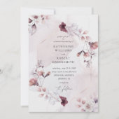 ゴージャスな水彩秋フローラ結婚式招待状 招待状 (正面)