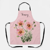ゴージャスな水彩野草のエプロンパーソナライズされたン エプロン (正面)