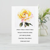 ゴージャスな水絵を描黄バラ 招待状 (スタンド正面)