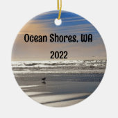 ゴージャスな海ショアーズビーチサンセット写真セラミックO セラミックオーナメント (正面)