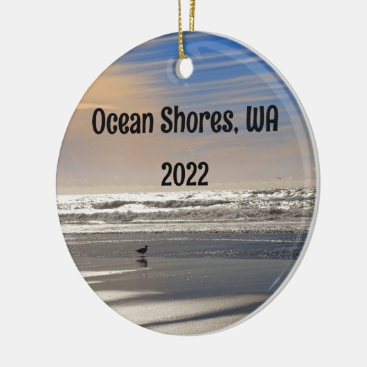 ゴージャスな海ショアーズビーチサンセット写真セラミックO セラミックオーナメント (左)