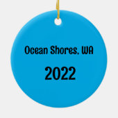 ゴージャスな海ショアーズビーチサンセット写真セラミックO セラミックオーナメント (裏面)