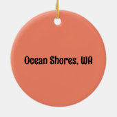 ゴージャスな海ショアーズビーチサンセット写真 セラミックオーナメント (裏面)