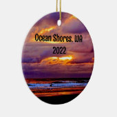 ゴージャスな海ショアーズビーチサンセット写真 セラミックオーナメント (右)