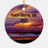 ゴージャスな海ショアーズビーチサンセット写真 セラミックオーナメント (正面)