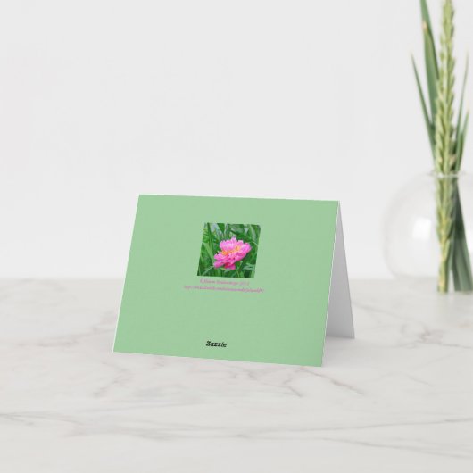 ゴージャスな深いピンク牡丹、"コメントALLEZ-VOUS?" カード (裏面)