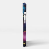 ゴージャスな濃紫アルコールガーリー金ゴールド iPhoneケース (左側面)