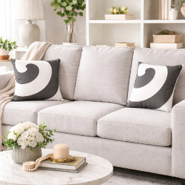 ゴージャスな灰色と白の渦巻き クッション