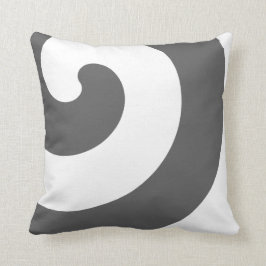 ゴージャスな灰色と白の渦巻き クッション