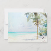 ゴージャスな熱帯ビーチ結婚式サンキューカード 招待状 (裏面)