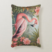 ゴージャスな熱帯ピンクのフラミンゴの鳥 アクセントクッション (正面(垂直))