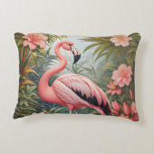 ゴージャスな熱帯ピンクのフラミンゴの鳥 アクセントクッション (裏面)