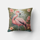 ゴージャスな熱帯ピンクのフラミンゴの鳥 クッション (裏面)