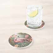 ゴージャスな熱帯ピンクのフラミンゴの鳥 コースター (側面)