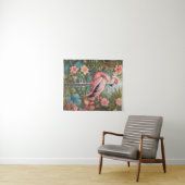 ゴージャスな熱帯ピンクのフラミンゴの鳥 タペストリー (インサイチュ(横))