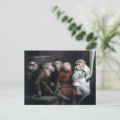 ゴージャスな猿たち５匹 ポストカード (スタンド正面)