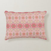 ゴージャスな珊瑚と緑 アクセントクッション (正面)