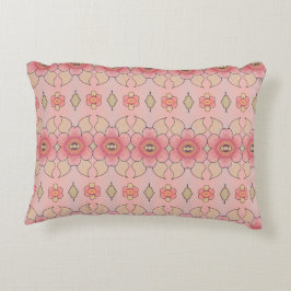 ゴージャスな珊瑚と緑 アクセントクッション