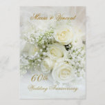 ゴージャスな白いバラ60結婚周年 招待状<br><div class="desc">ゴージャスな白いバラとベビーの息50周年結婚招待状。以下に該当する郵便料金を示す。</div>