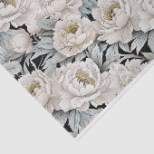 ゴージャスな白い牡丹のイラストダークバックグラウンド 薄葉紙 (詳細)