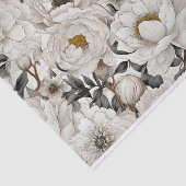 ゴージャスな白い牡丹のイラストレーションパターン 薄葉紙 (詳細)