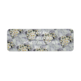 ゴージャスな白い花束のデイジーフローラ ラベル