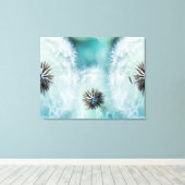 ゴージャスな白ふわふわの花 キャンバスプリント (インサイチュ (ウッドフロア))