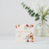 ゴージャスな秋カラフルの葉の結婚式RSVP エンクロージャーカード (スタンド正面)