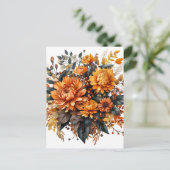 ゴージャスな秋フローラ インビテーションポストカード (スタンド正面)