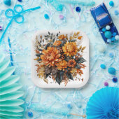 ゴージャスな秋フローラ ペーパープレート (パーティー)