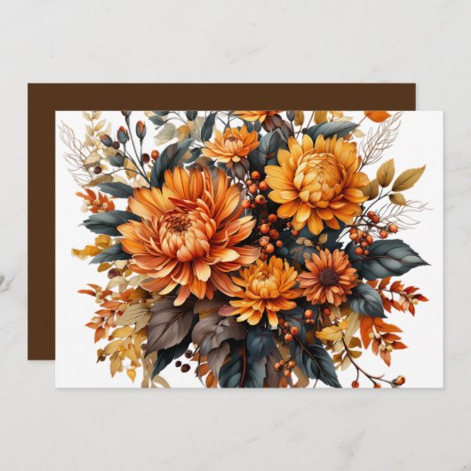 ゴージャスな秋フローラ 招待状 (正面/裏面)