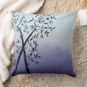 ゴージャスな竹と山の景色ブルースカイ クッション (ブランケット)