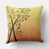 ゴージャスな竹の木と山の景色 クッション (裏面)