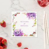 ゴージャスな紫のフローラの結婚水色 スタンダードカクテルナプキン (インサイチュ)