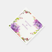 ゴージャスな紫のフローラの結婚水色 スタンダードカクテルナプキン (角)