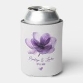 ゴージャスな紫結婚の花のクーラーボックス 缶クーラー (缶正面)