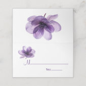 ゴージャスな紫結婚の花の座席表 プレイスカード (外部開封)
