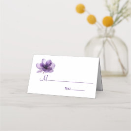ゴージャスな紫結婚の花の座席表 プレイスカード