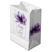ゴージャスな紫結婚の花 ミディアムペーパーバッグ (正面アングル)