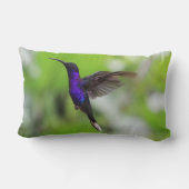 ゴージャスな紫色のハミングバード枕 ランバークッション (裏面)