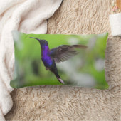 ゴージャスな紫色のハミングバード枕 ランバークッション (ブランケット)