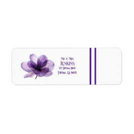 ゴージャスな紫色の花の差出人住所ラベル ラベル